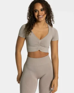 Cheap Focus Crop Top "" Damen T-shirts | Tops