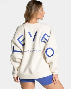 Sale Signature Oversized Sweater "Off White" Damen Hoodies & Jacken