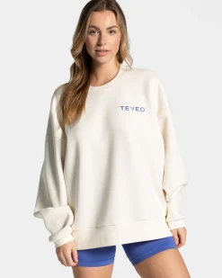 Sale Signature Oversized Sweater "Off White" Damen Hoodies & Jacken