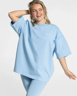 Online Signature Oversized T-Shirt "Ice Blue" Damen T-shirts