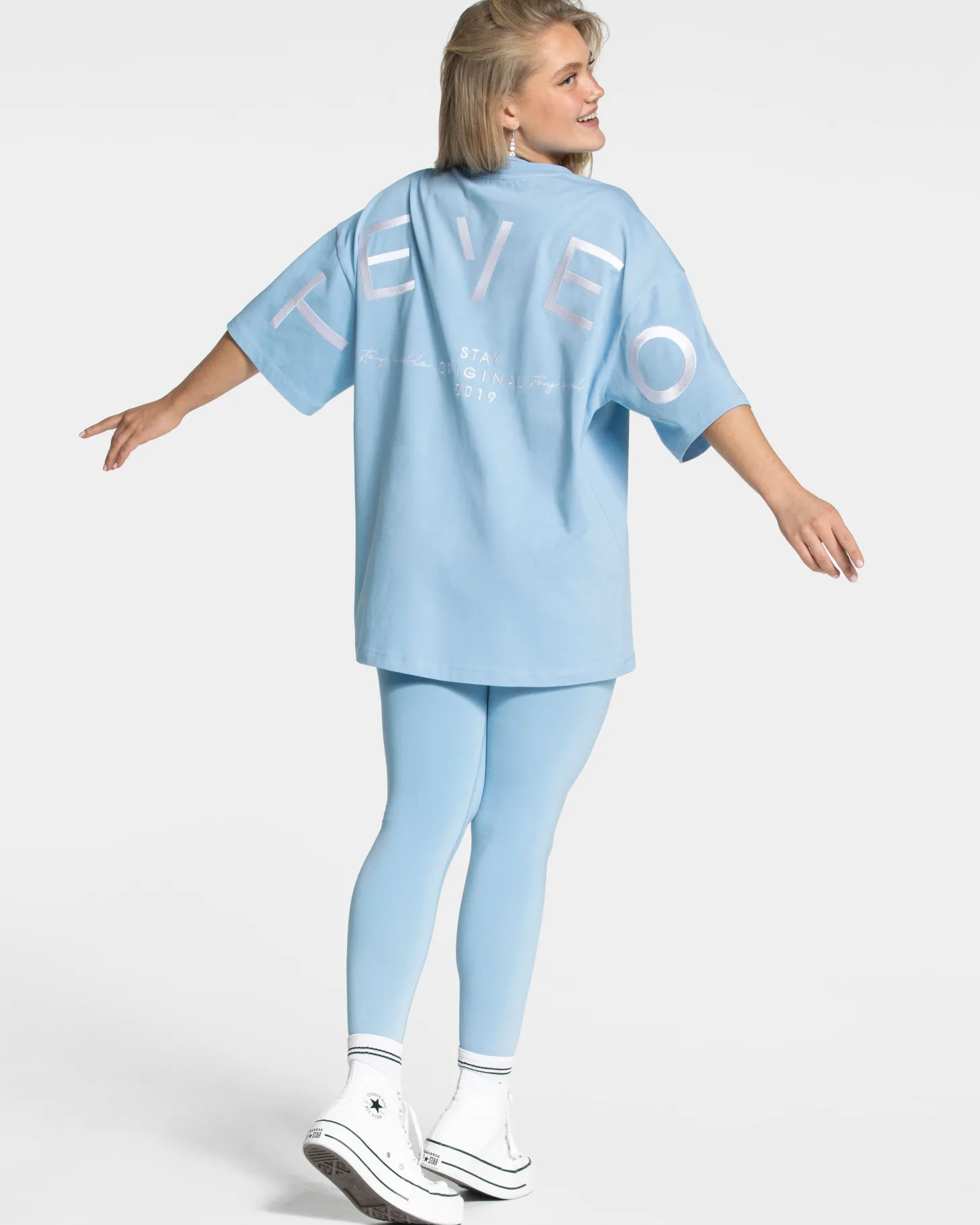 Online Signature Oversized T-Shirt "Ice Blue" Damen T-shirts