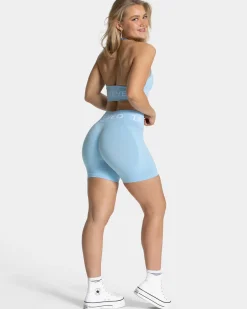 Cheap Signature Scrunch Short "Ice Blue" Damen Shorts